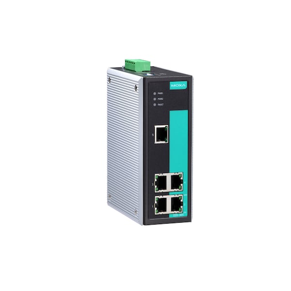 Indust. Unmanaged Ethernet Switch W/ 5 10/100Baset(X)Ports, -40